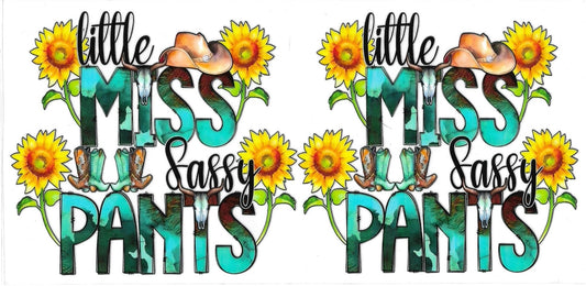 LITTLE MISS SASSY PANTS • UV DTF Wrap