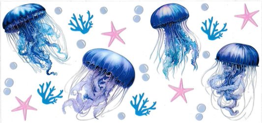 JELLY FISH BLUE • UV DTF Wrap