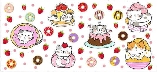 KITTYS, donut, fruits, cakes • UV DTF Wrap