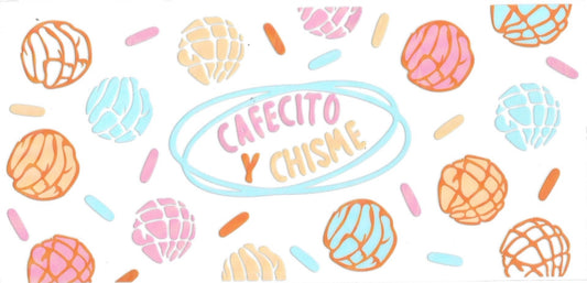 CAFECITO Y CHISME conchas blue & pink • UV DTF Wrap