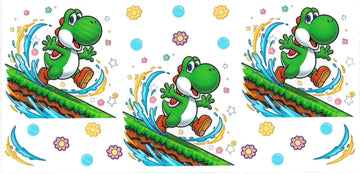 Mario Dinosaur running • (DOUBLE SIDE) • UV DTF Wrap