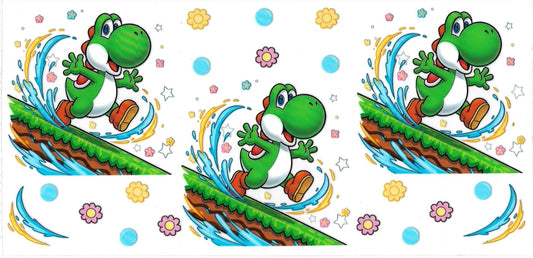 Mario Dinosaur running • (DOUBLE SIDE) • UV DTF Wrap