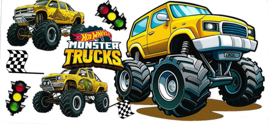MONSTER TRUCKS YELLOW • UV DTF Wrap
