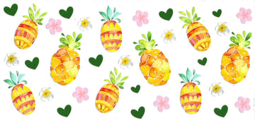 PINEAPPLE & hearts • UV DTF Wrap