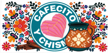 Cafecito y Chisme with concha • (DOUBLE SIDE) • UV DTF Wrap
