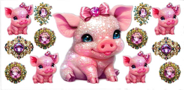 PINK PIG & DIAMONDS • UV DTF Wrap