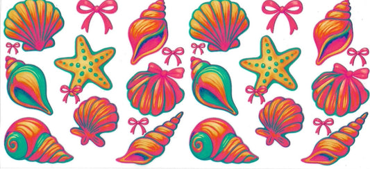 Sea shell, Starfish & Bow (DOUBLE SIDE) • UV DTF Wrap