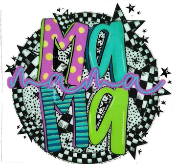 MAMA colorful with checkers • UV DTF Decal
