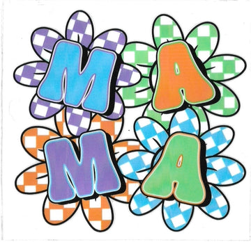MAMA with checkers flower • UV DTF Decal