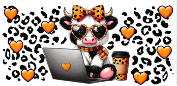 COW ANIMAL PRINT & LAPTOP • UV DTF Wrap