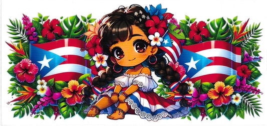 PUERTO RICO flower & jibarita  • UV DTF Wrap
