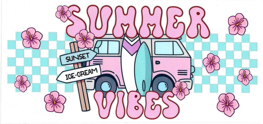 SUMMER VIBES PINK & TEAL • UV DTF Wrap