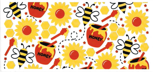 HONEY, BEE, FLOWERS • UV DTF Wrap