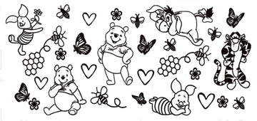 WINNIE THE POOH BLACK • UV DTF Wrap