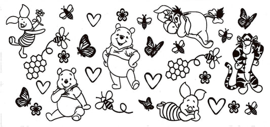 WINNIE THE POOH BLACK • UV DTF Wrap