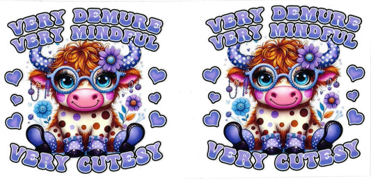 VERY DEMURE COW • UV DTF Wrap