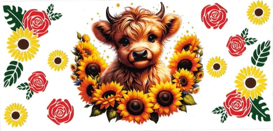 COW & SUNFLOWERS • UV DTF Wrap