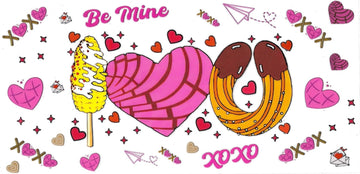 Be mine XOXO concha heart, churros, elote • DOUBLE SIDE • UV DTF Wrap