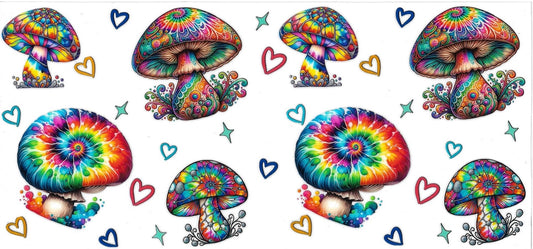 Mushrooms colorful • DOUBLE SIDE UV DTF Wrap