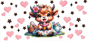 Baby Cow with cupcake • DOUBLE SIDE UV DTF Wrap