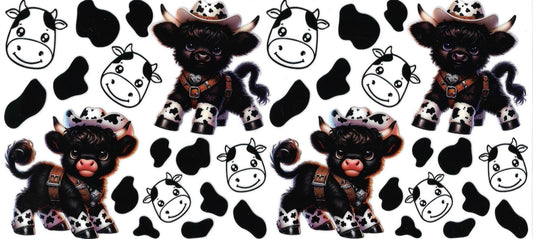 BABY cows black & white (DOUBLE SIDE) • UV DTF Wrap