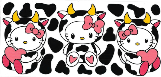 Kitty with cow print (DOUBLE SIDE) • UV DTF Wrap