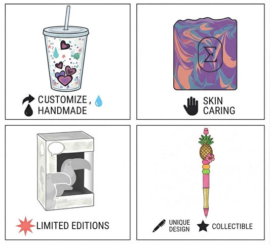 LIVE CLAIM ONLY • BUNDLE: Snow Globe Cup, Pop, Artisan Soap & Pen
